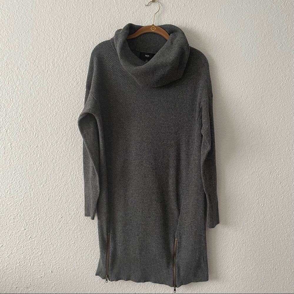 Grey Turtleneck Sweater Extra Long Size M